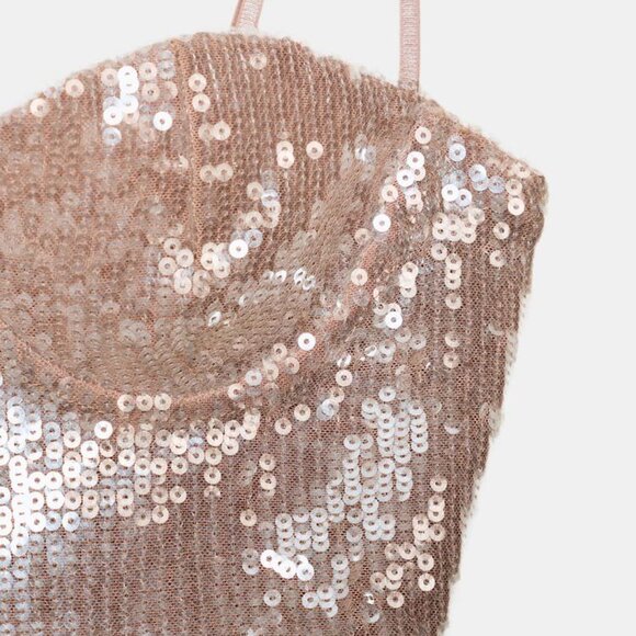 ZARA SEQUIN BRALETTE TOP - Picture 3 of 7